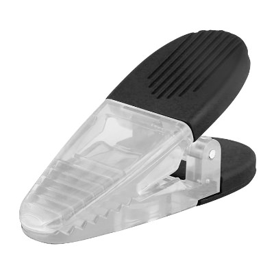 Plastic translucent red aligator chip clip blank.
