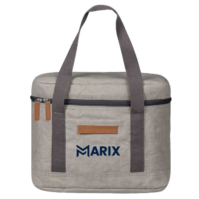 Stone paper cooler with a custom imprint.