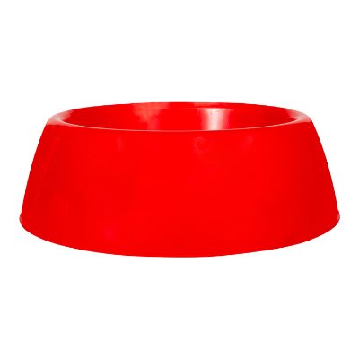 White dog food bowl blank.