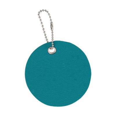 Vinyl teal round mini EZ gripper to go keychain blank.
