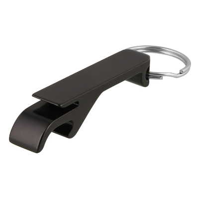 Aluminum black bottle opener blank.