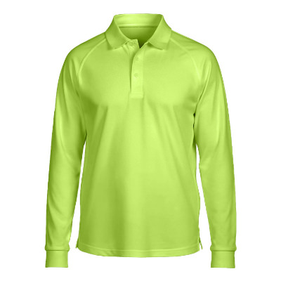 Blank safety yellow long-sleeve tactical polo