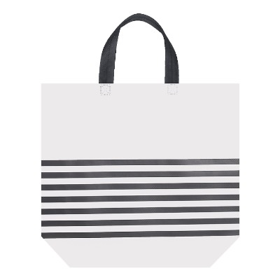 Polypropylene khaki striped tote blank.