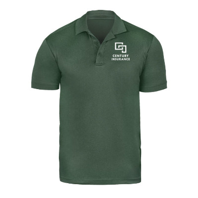Customized logo green glen heather polo.