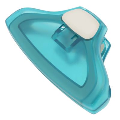 Plastic translucent lime co-molded magnet chip clip blank.