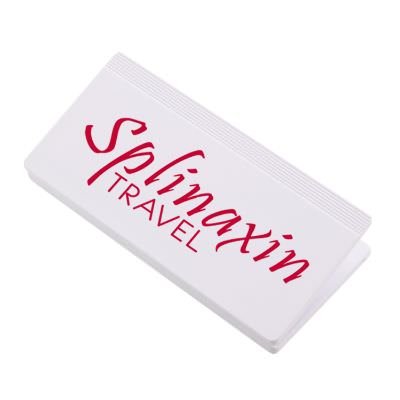 Polystyrene white rectangle magnetic chip clip with imprint.