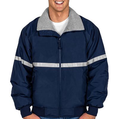 Blank navy reflective jacket.