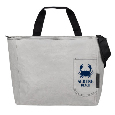 Stone paper cooler with a custom imprint.