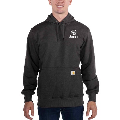 Gray custom imprinted sweatshirt.