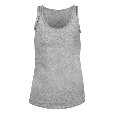 Blank grey custom imprinted tank top.