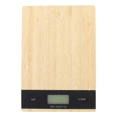 Natural bamboo digital kitchen scale blank.