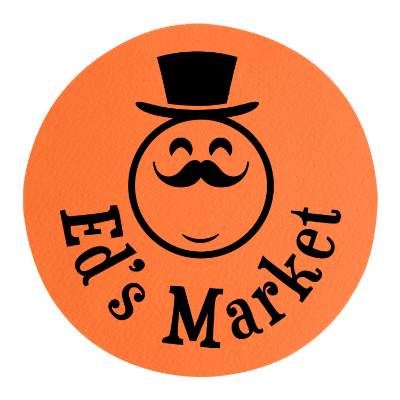 5-in. orange circle vinyl jar opener with custom printed logo.