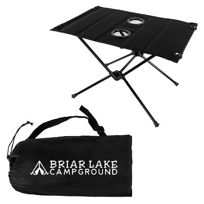 Cloth camping table with custom logo.