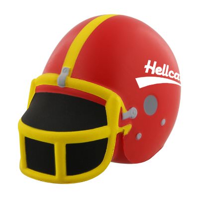 Foam football helmet stress ball logoed with a custom imprint.