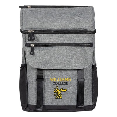 Gray backpack cooler with embroidered logo.