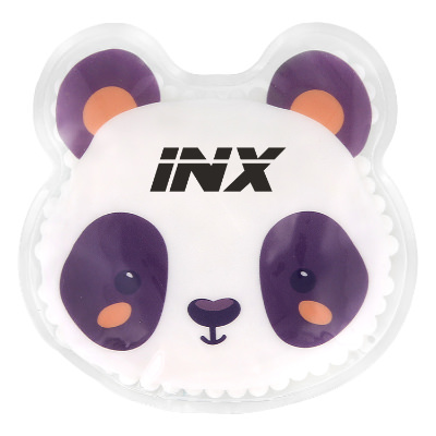 White plastic hot and cold pack with a personalized logo.