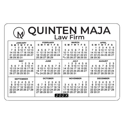 Rectangle laptop calendar with custom imprint.