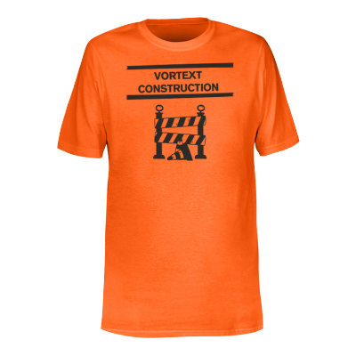 Personalized safety orange tee with logo.