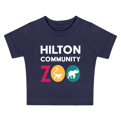 Navy infant tee with custom full color logo.