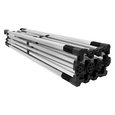 Silver 10-ft. x 15-ft. gable tent frame with no imprint.