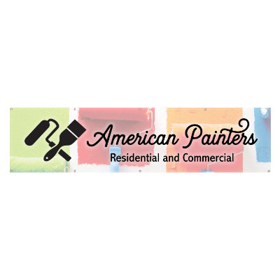 2 feet x 8 feet 600 denier polyester duck custom full-color fabric banner with grommets.