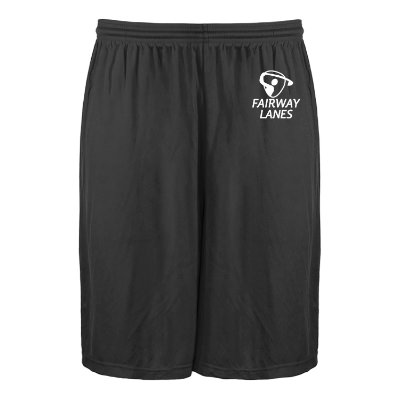 Personalized iron grey shorts with custom imprint.