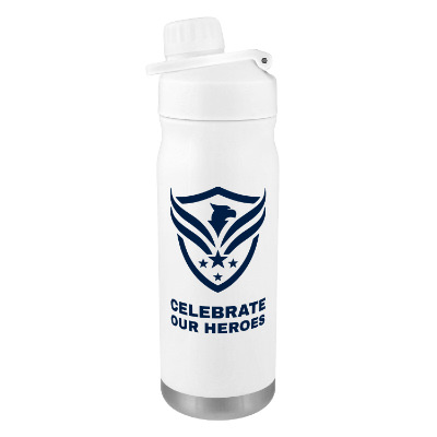 White water bottle with custom logo in 20 oz.