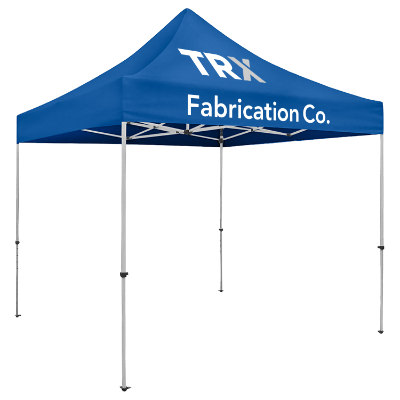 Cobalt 10-ft. tent with custom imprint.
