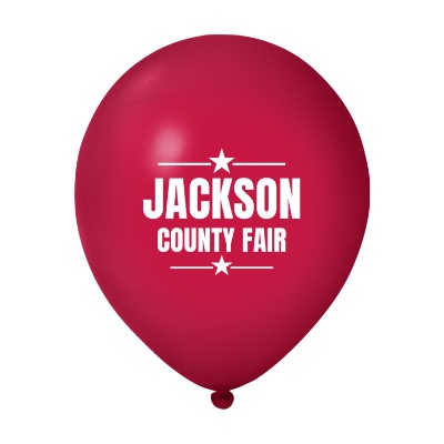 Red latex balloon with a custom imprint