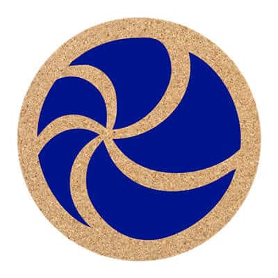 Cork 5 inches circle coaster with customized brand.