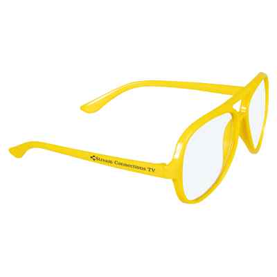 Plastic aviator blue light blocking glasses.