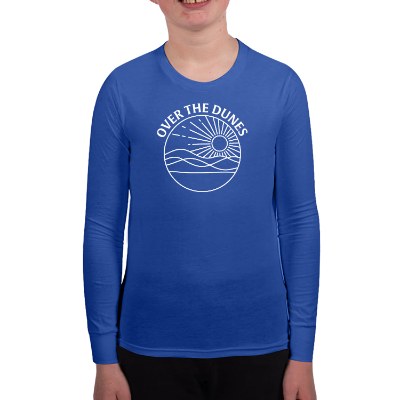 True royal youth long sleeve t-shirt with custom logo.