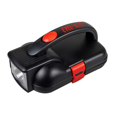 Plastic black tool kit with a personalized logo.