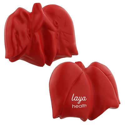 Foam lung stress reliever personalized with logo.