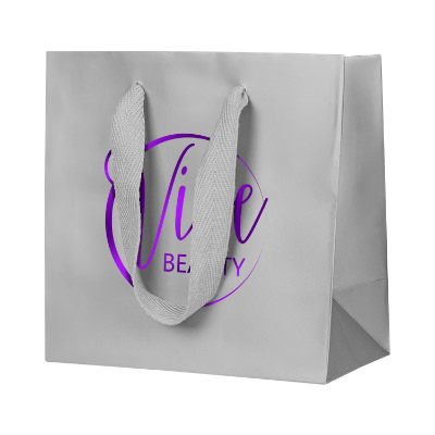 Paper black matte foil stamped recyclable eurotote bag branded.