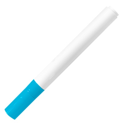 Blank erasable marker with colorful cap.