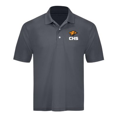Custom full color logo on men's steel polo.