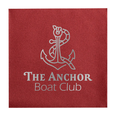2Ply tissue espresso color foil stamped linen lunch napkins customized.