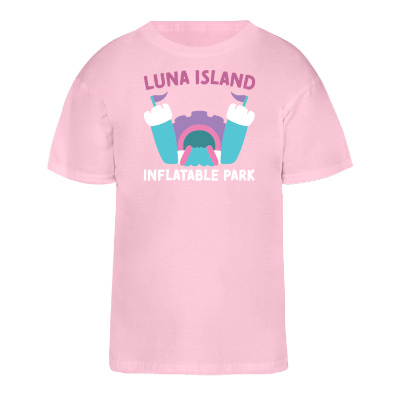 Youth light pink t-shirt with custom full color logo.