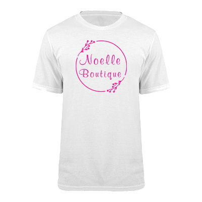 Personalized white perfect tri t-shirt with logo.