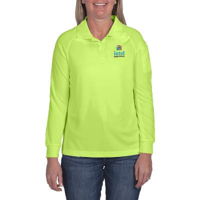 Customized embroidered safety yellow long-sleeve tactical polo