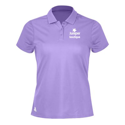 Custom light flash purple polo with imprint.