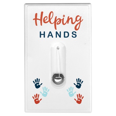 White plastic dental floss with a custom logo.