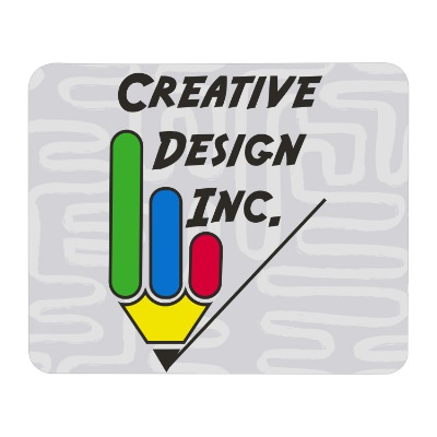 White polyester mouse pad with a custom logo.