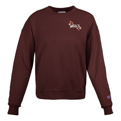 Custom Embroidered Maroon Ladies Sweatshirt