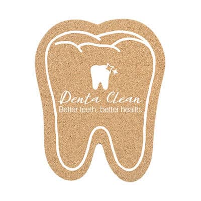 4.5 inch cork tooth coaster with imprinted.