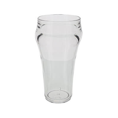 Acrylic clear beer glass blank in 16 ounces.
