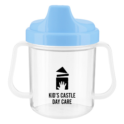 Blue baby cup with custom logo in 7 oz.