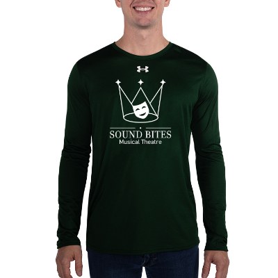 Forest green with white long sleeve tee with custom logo.