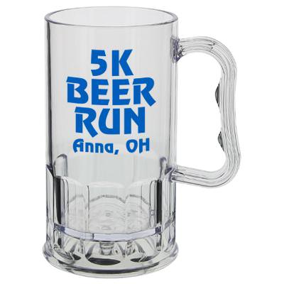 Acrylic clear beer glass with custom logo in 11 ounces.